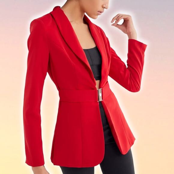 I.AM.GIA Synopsis Belted Blazer Sz Small Red - Picture 1 of 9